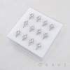 DIMENSIONAL MULTI CZ STARBURST CZ POLISH 316L SURGICAL STEEL NOSE HOOP RING BOX